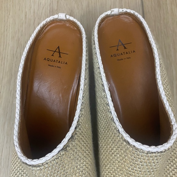 Aquatalia Fife Woven Leather Mule Canvas Slide - Picture 7 of 10